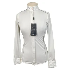 AA Platinum 'Lea' Tech Mesh Show Shirt in White - Women's Medium