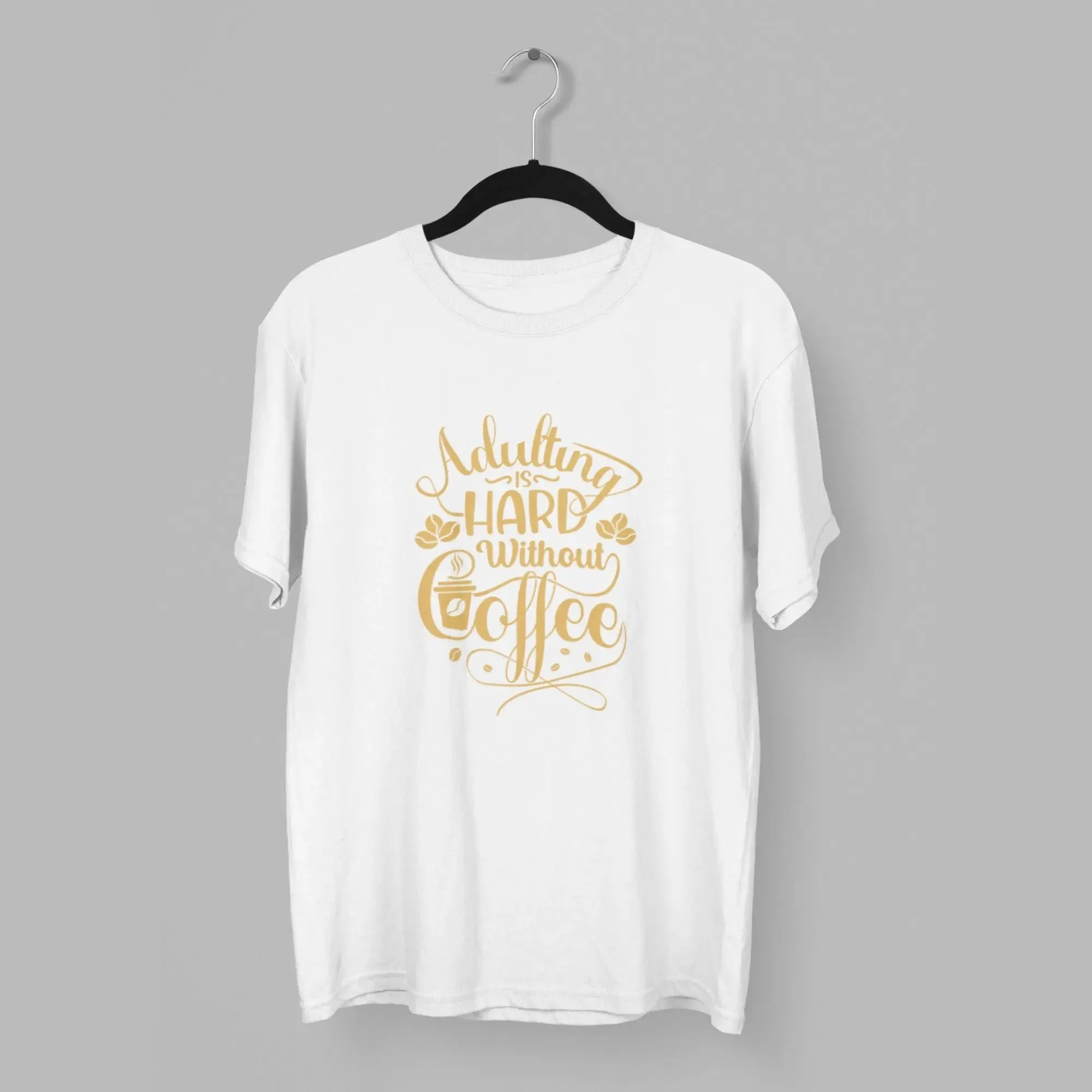 Adulting hard without coffee classic t-shirt