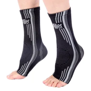 Ankle Brace Compression Support Sleeve for Plantar Fasciitis Achilles Tendonitis Foot Pain & Swelling GRAY