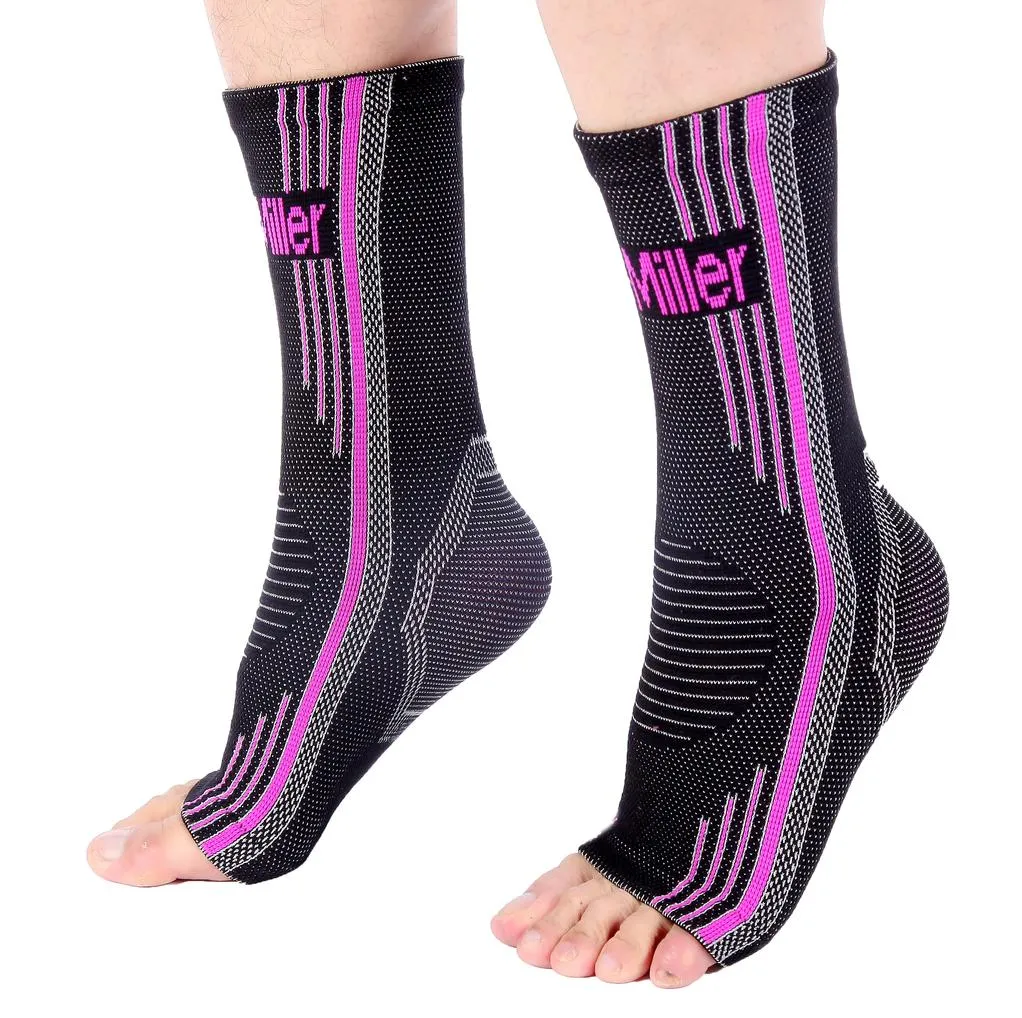 Ankle Brace Compression Support Sleeve for Plantar Fasciitis Achilles Tendonitis Foot Pain & Swelling PINK