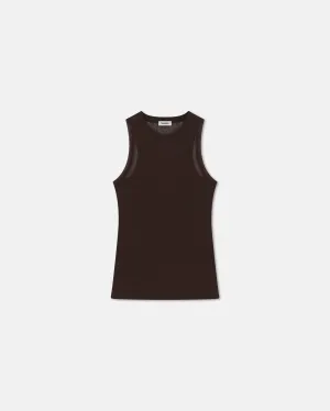 Anneke - Mesh-Jersey Tank Top - Nutmeg