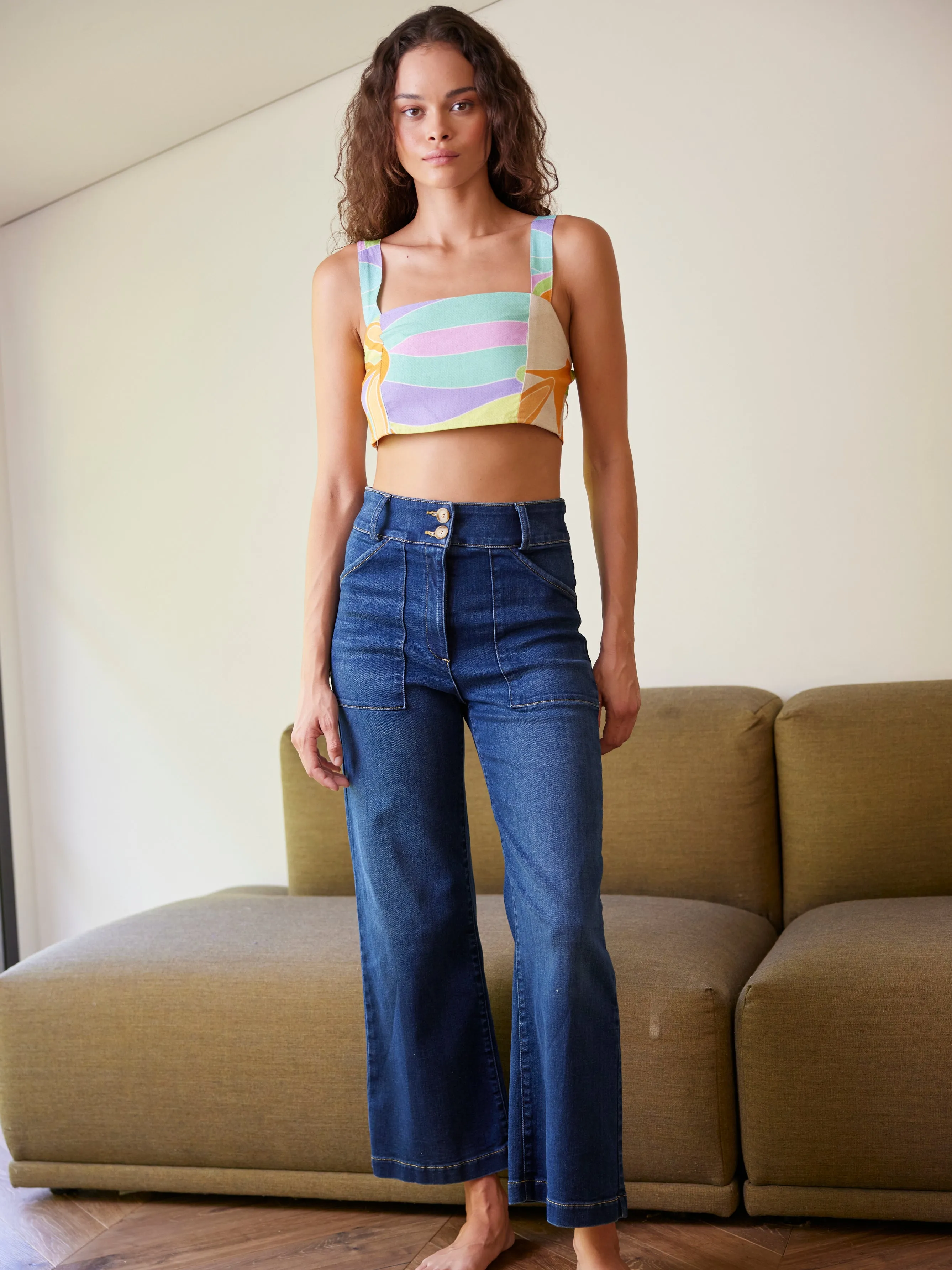 Aria Hi-Waist Denim Pants