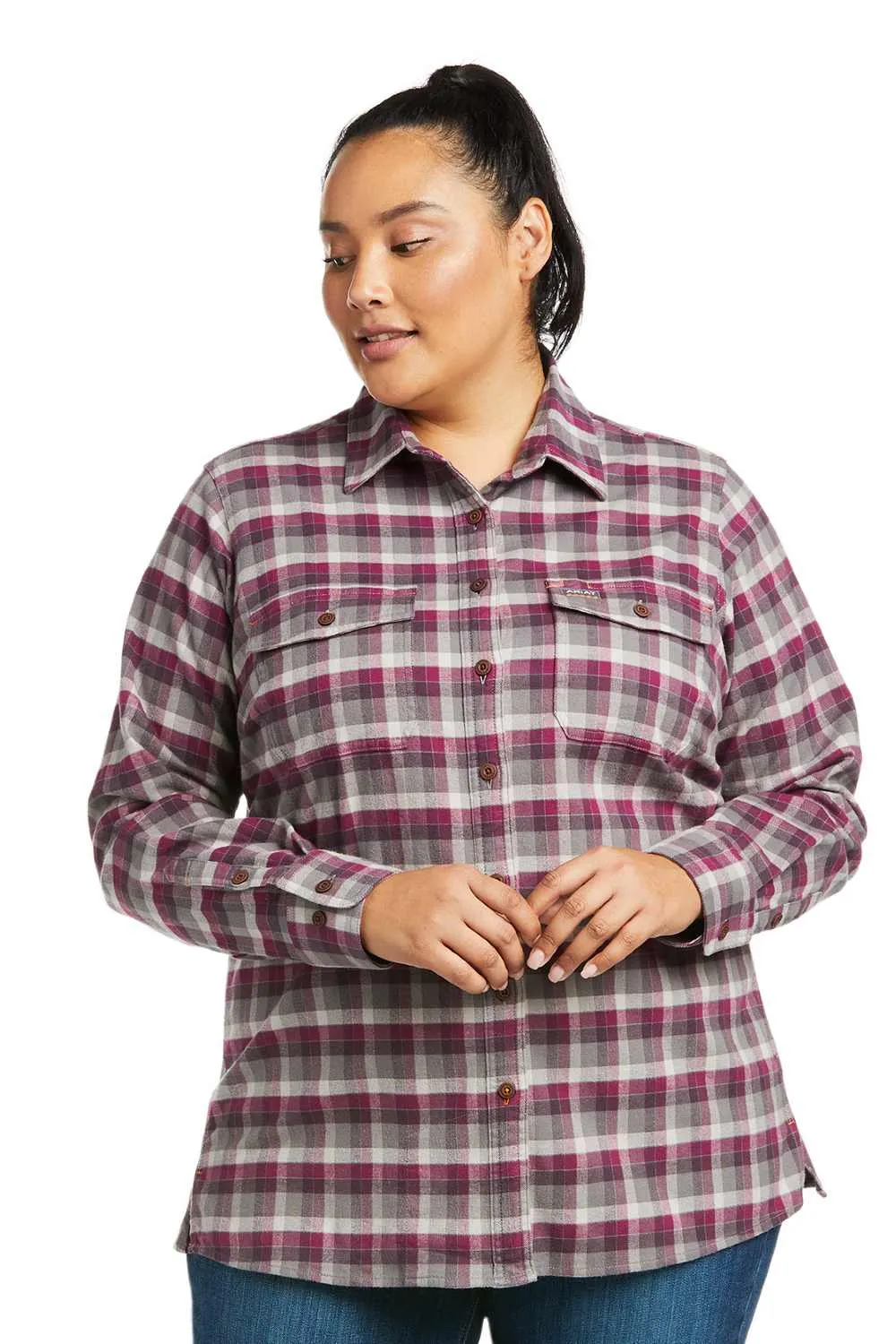 Ariat Rebar Womens Flannel Durastretch Work Shirt