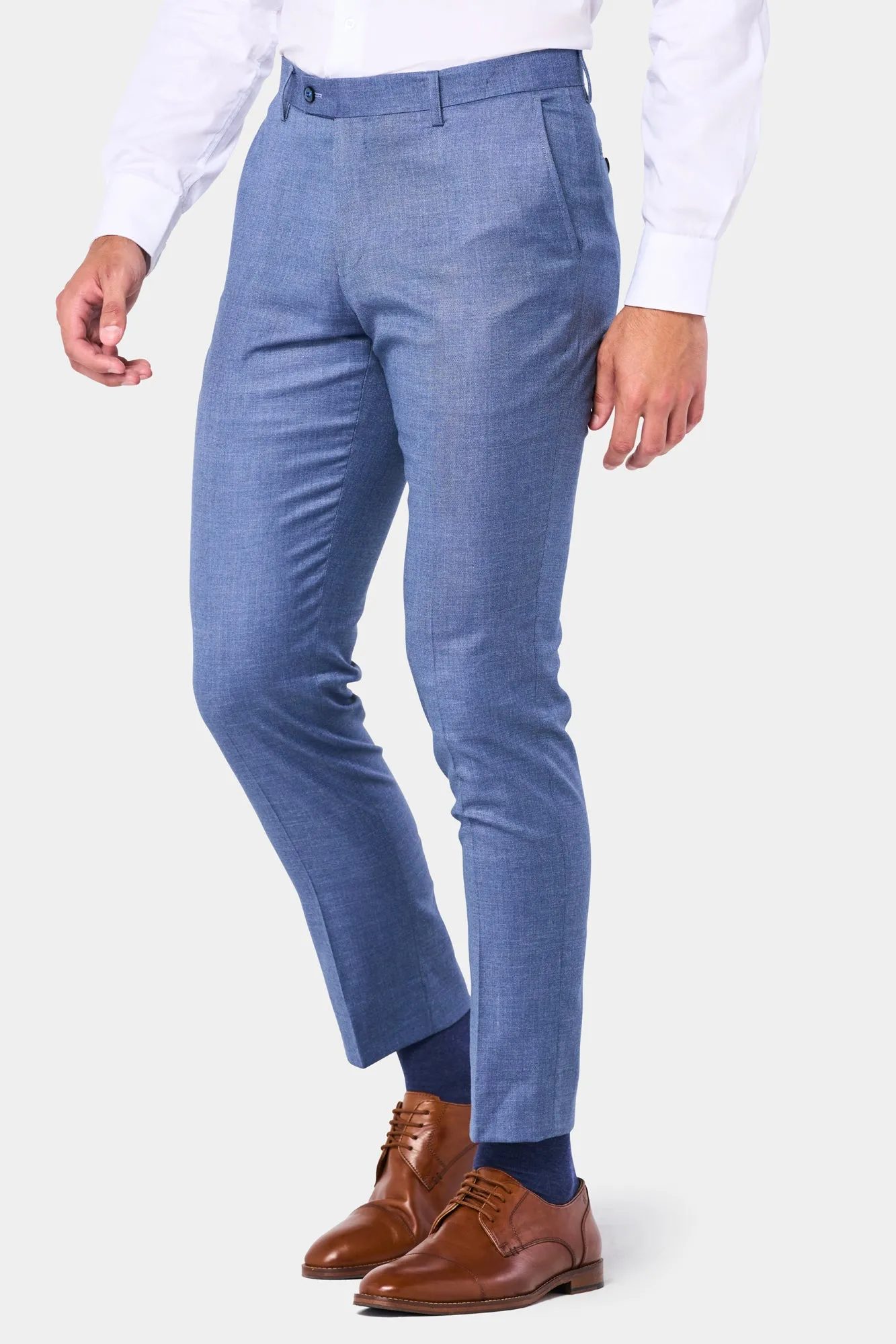 Blue Sharkskin Pants