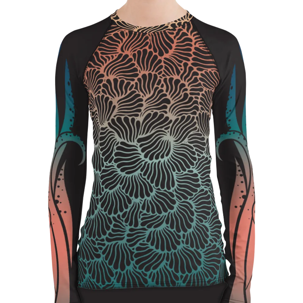 Camouflage Octopus Women's Rash Guard (Warehouse)