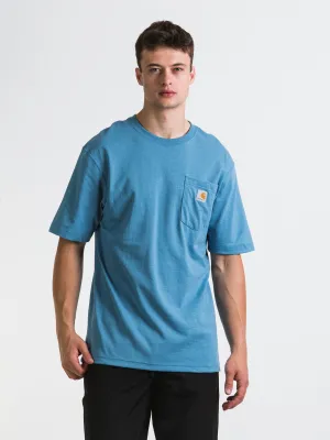 CARHARTT WORKWEAR POCKET T-SHIRT BLUE LAGOON HEATHER - CLEARANCE