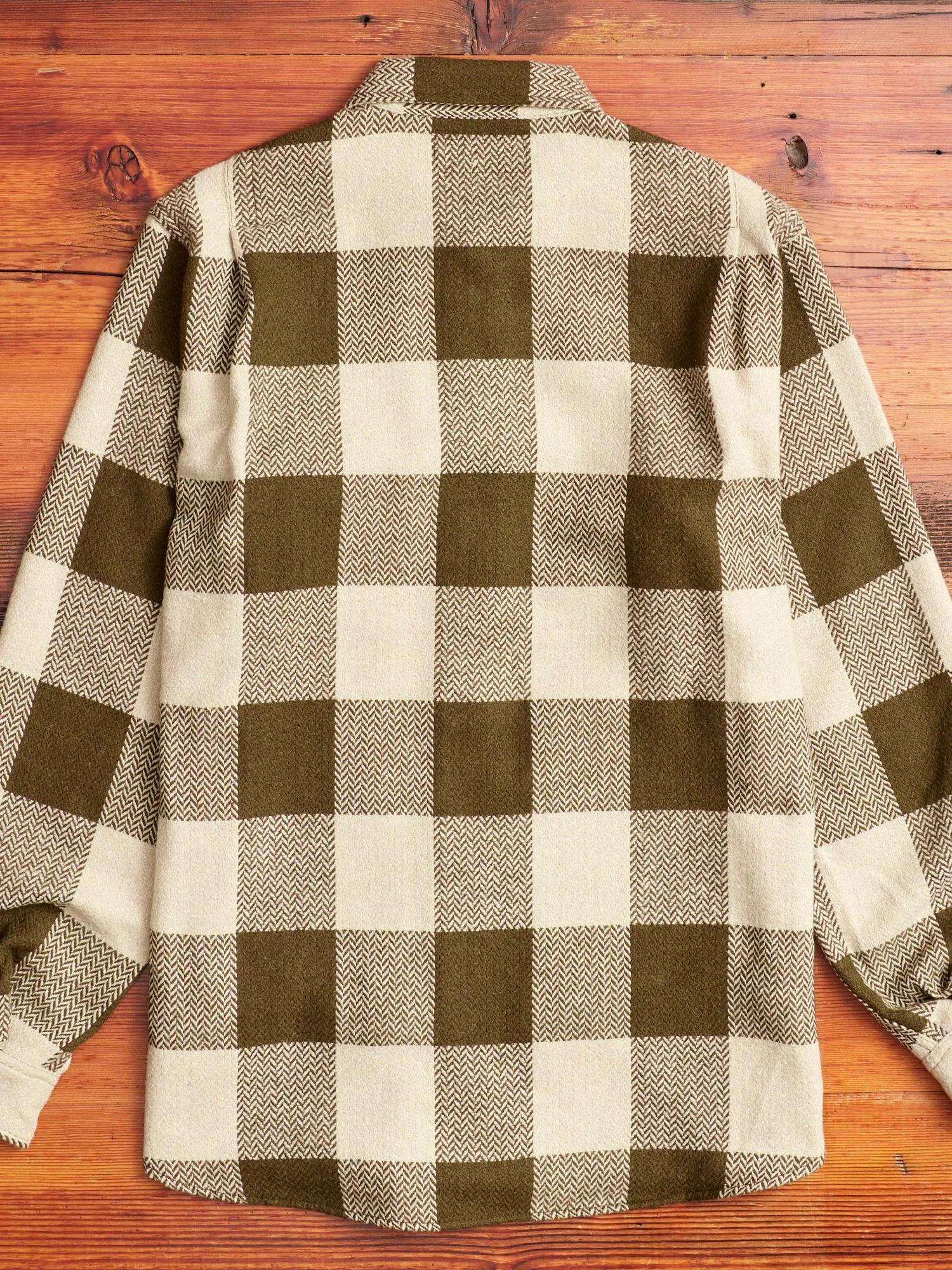 Digs Crew Half Shirt in Olive Herringbone Check