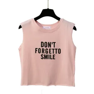 Dont Forget to Smile Harajuku Style Crop Top Shirt