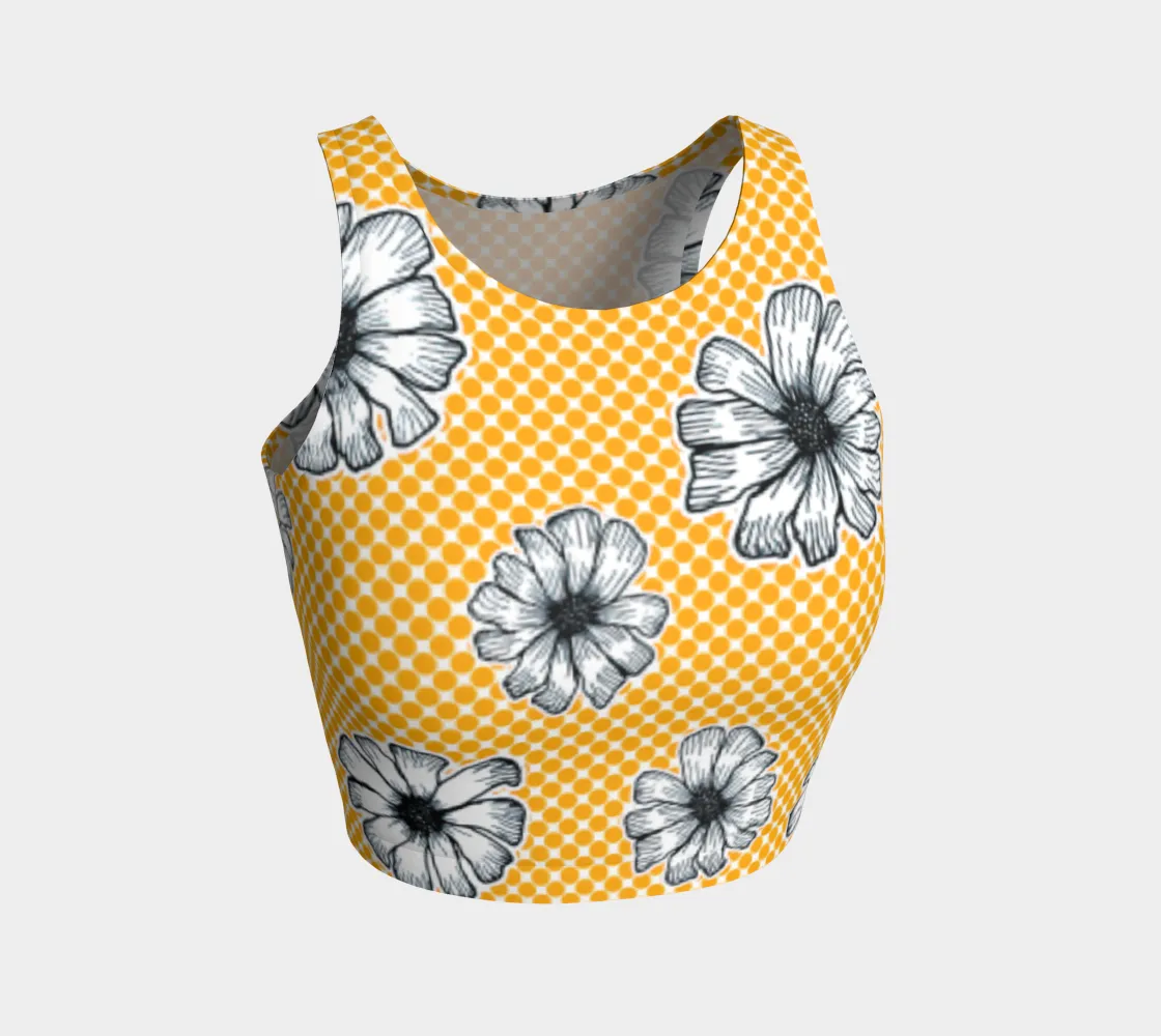 Floral Polka Dot Athletic Crop Top