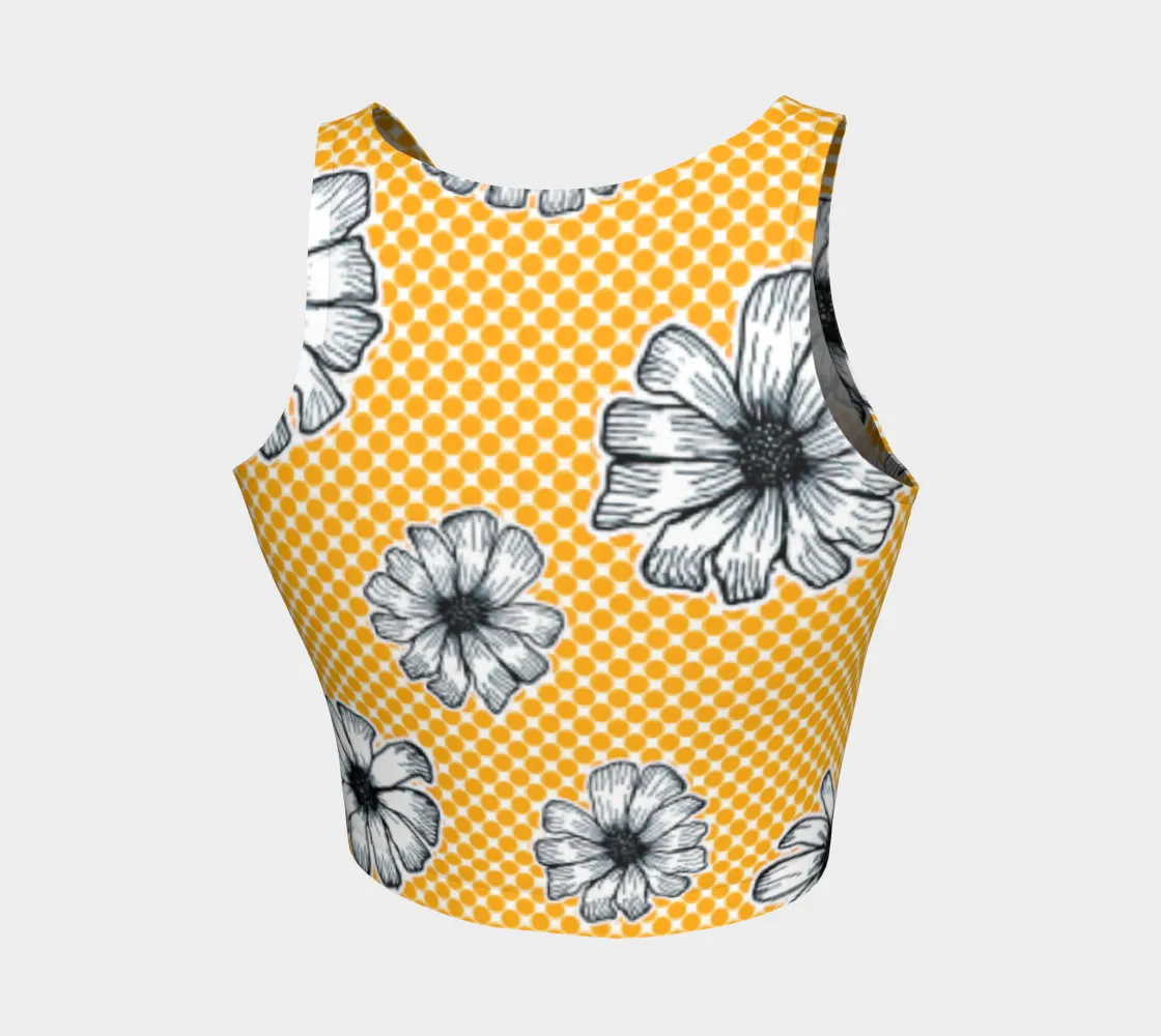 Floral Polka Dot Athletic Crop Top