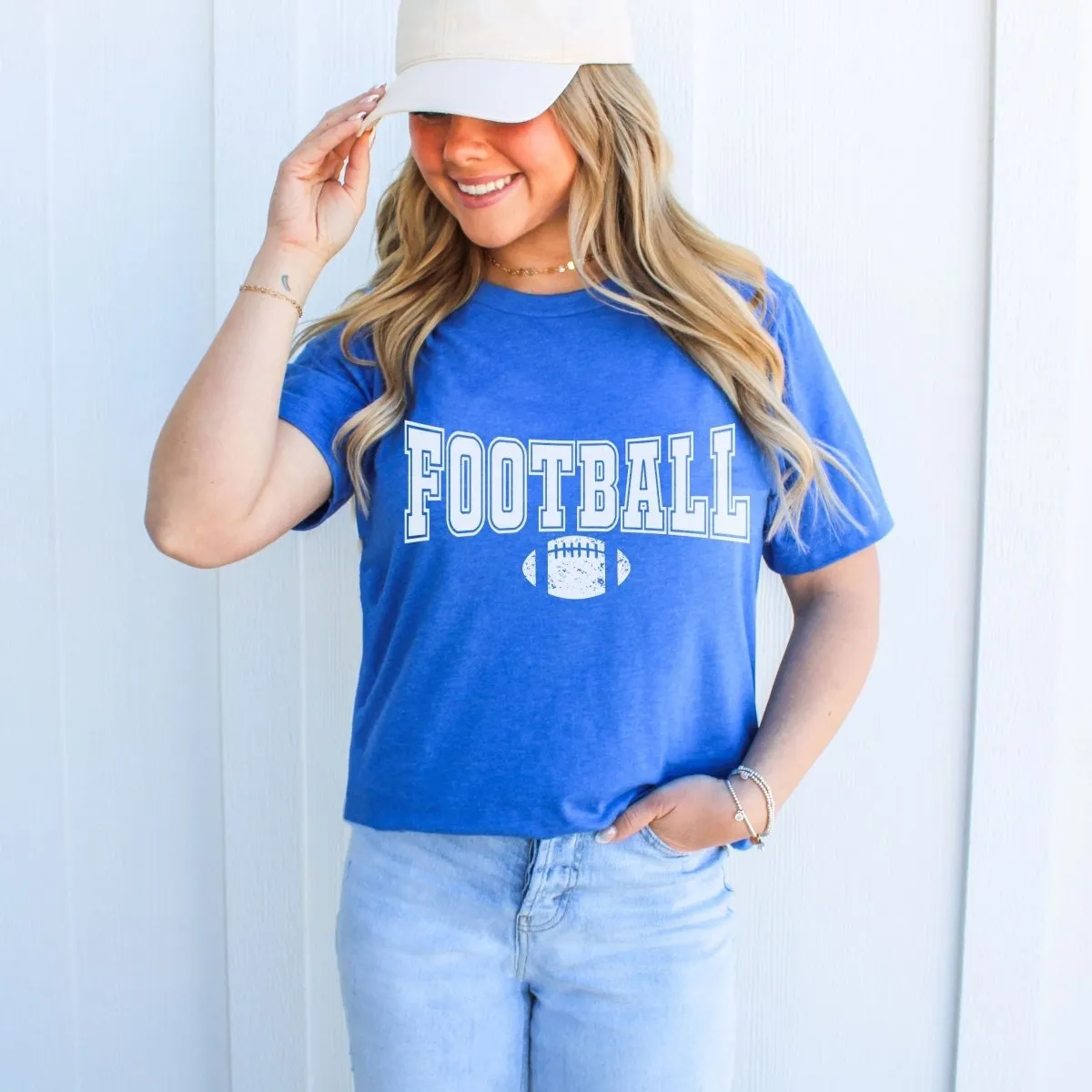 Football With Distressed Football Wholesale Graphic Tee - Quick Shipping