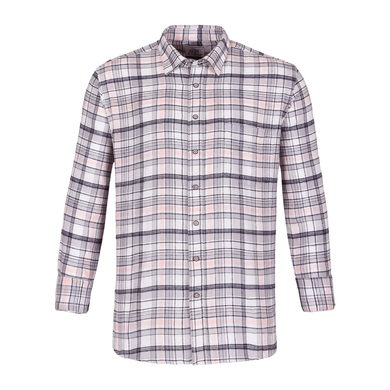 Gentle Pink Check Flannel Regular Fit Casual Shirt