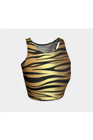 Golden Tiger Print Athletic Top