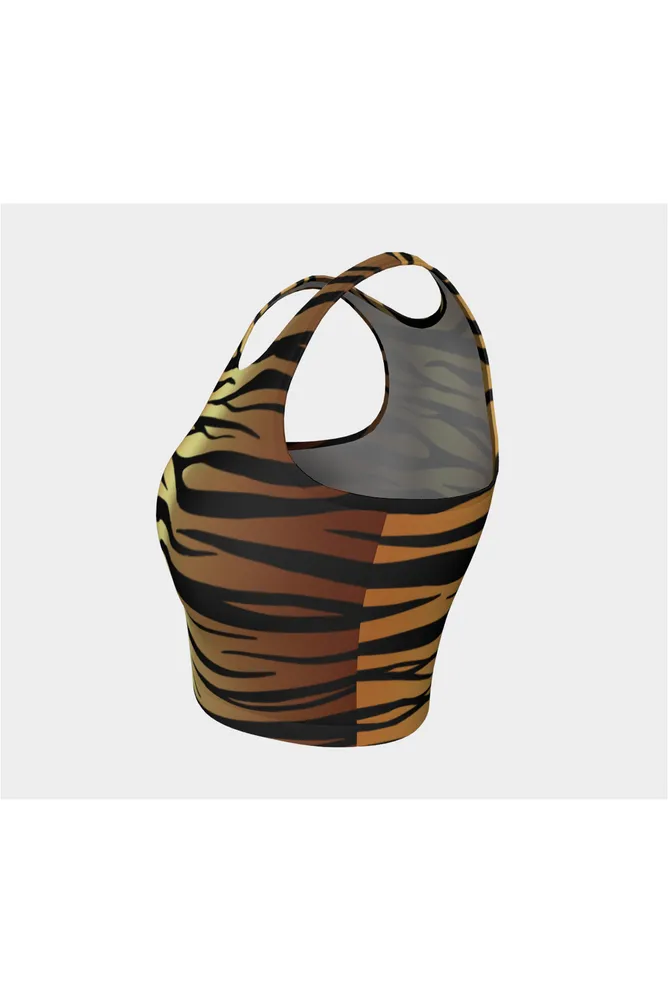 Golden Tiger Print Athletic Top