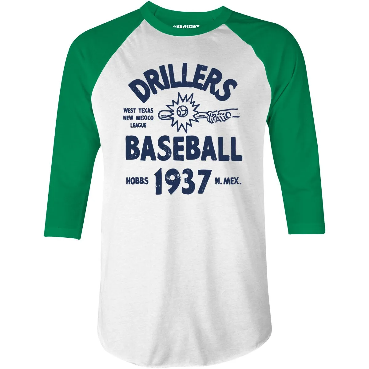 Hobbs Drillers - New Mexico - Vintage Defunct Baseball Teams - 3/4 Sleeve Raglan T-Shirt