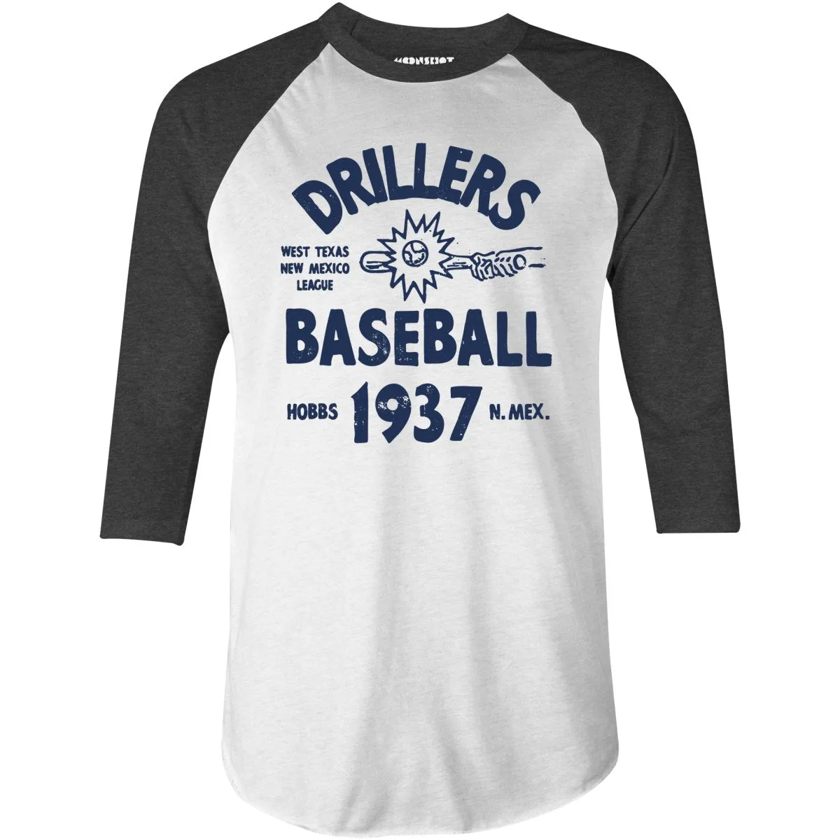 Hobbs Drillers - New Mexico - Vintage Defunct Baseball Teams - 3/4 Sleeve Raglan T-Shirt