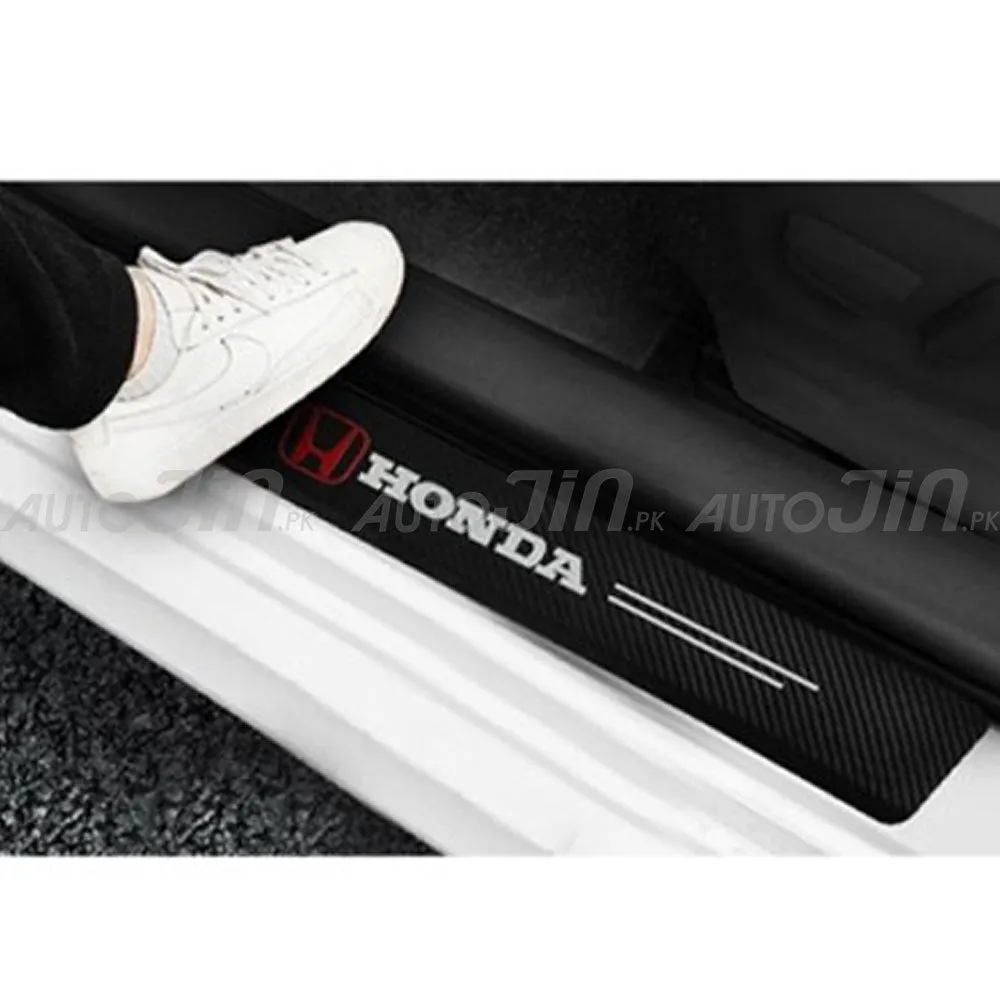 Honda Logo Car Door Floor Panel Guard Carbon Fiber