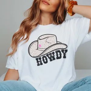 Howdy Cowboy Hat Comfort Color Wholesale Tee - Quick Shipping