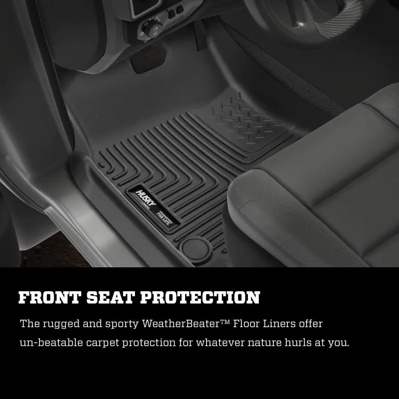 Husky Liners WeatherBeater Front / 2nd Row Floor Liner - Black - Crew Cab - Dodge Ram Fullsize Truck 2009-14