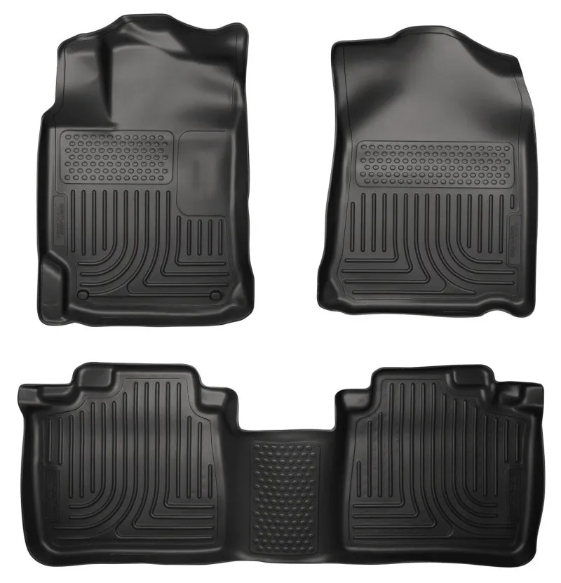 Husky Liners WeatherBeater Front / 2nd Row Floor Liner - Black / Textured - Toyota Camry 2012-17