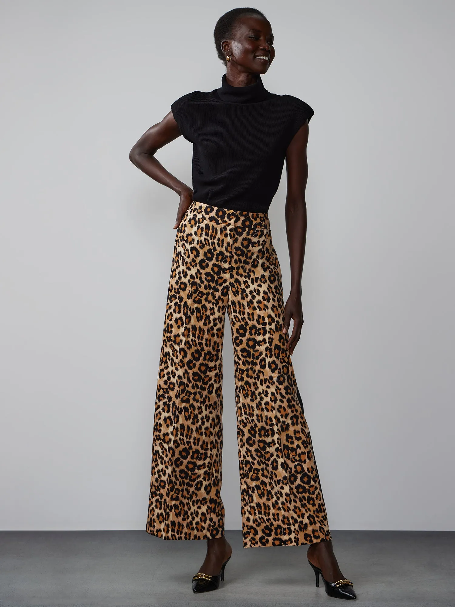 Leopard Print Wide Leg Pant