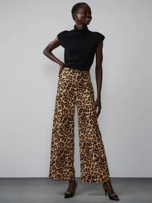 Leopard Print Wide Leg Pant