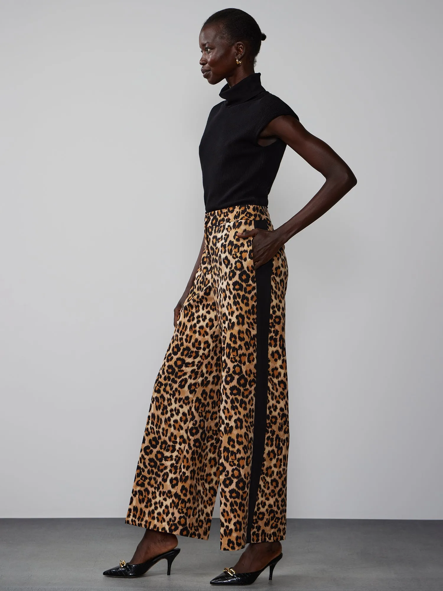 Leopard Print Wide Leg Pant