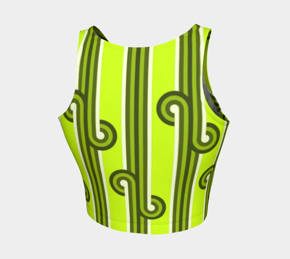 Lime Green Rolling Wave Crop Top