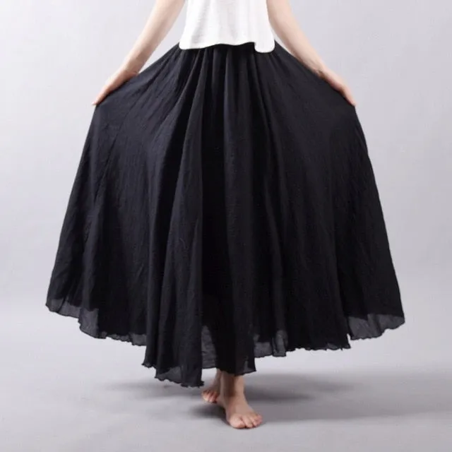 Linen Cotton Long Skirts