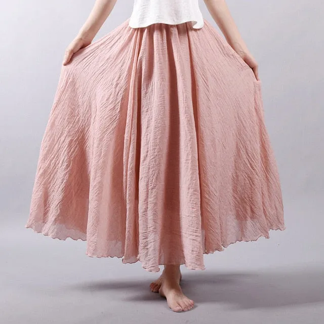 Linen Cotton Long Skirts