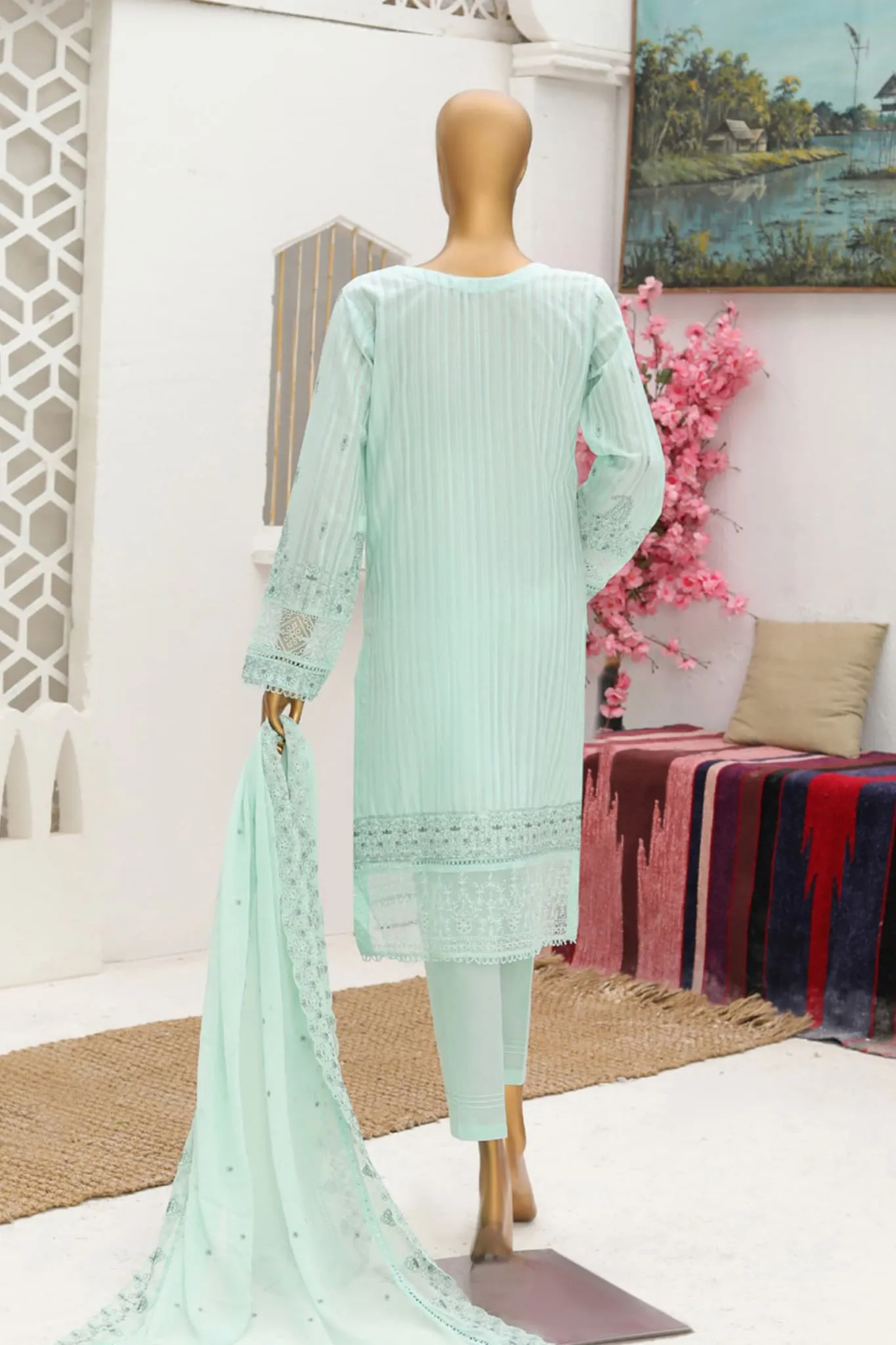 Linnokari by Hz Embroidered Pret Collection'2023-139-Aqua