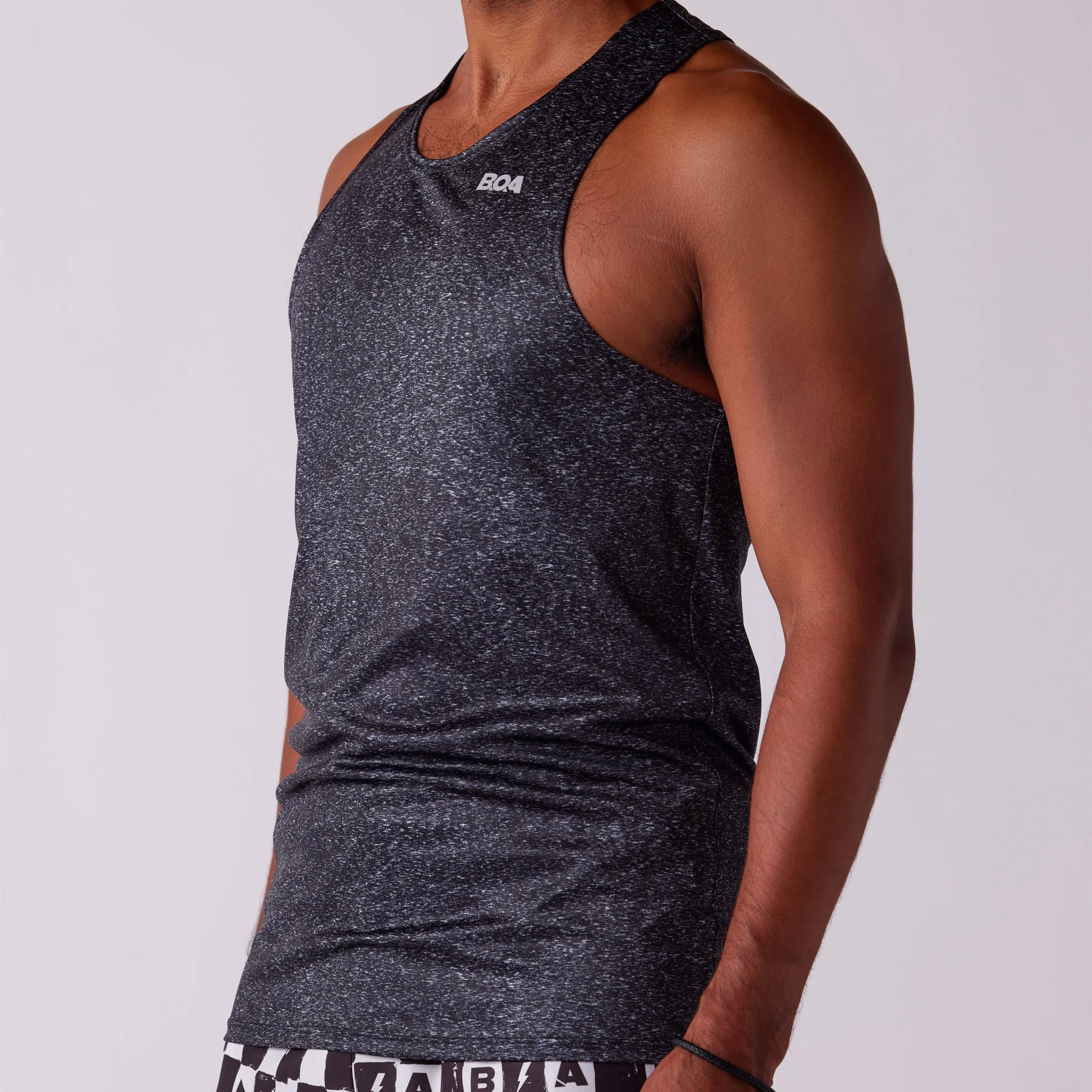 Men's Competitor Lite Printed Singlet - Heather Black