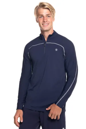 Men's Nocona Zip Rash Guard | Navy