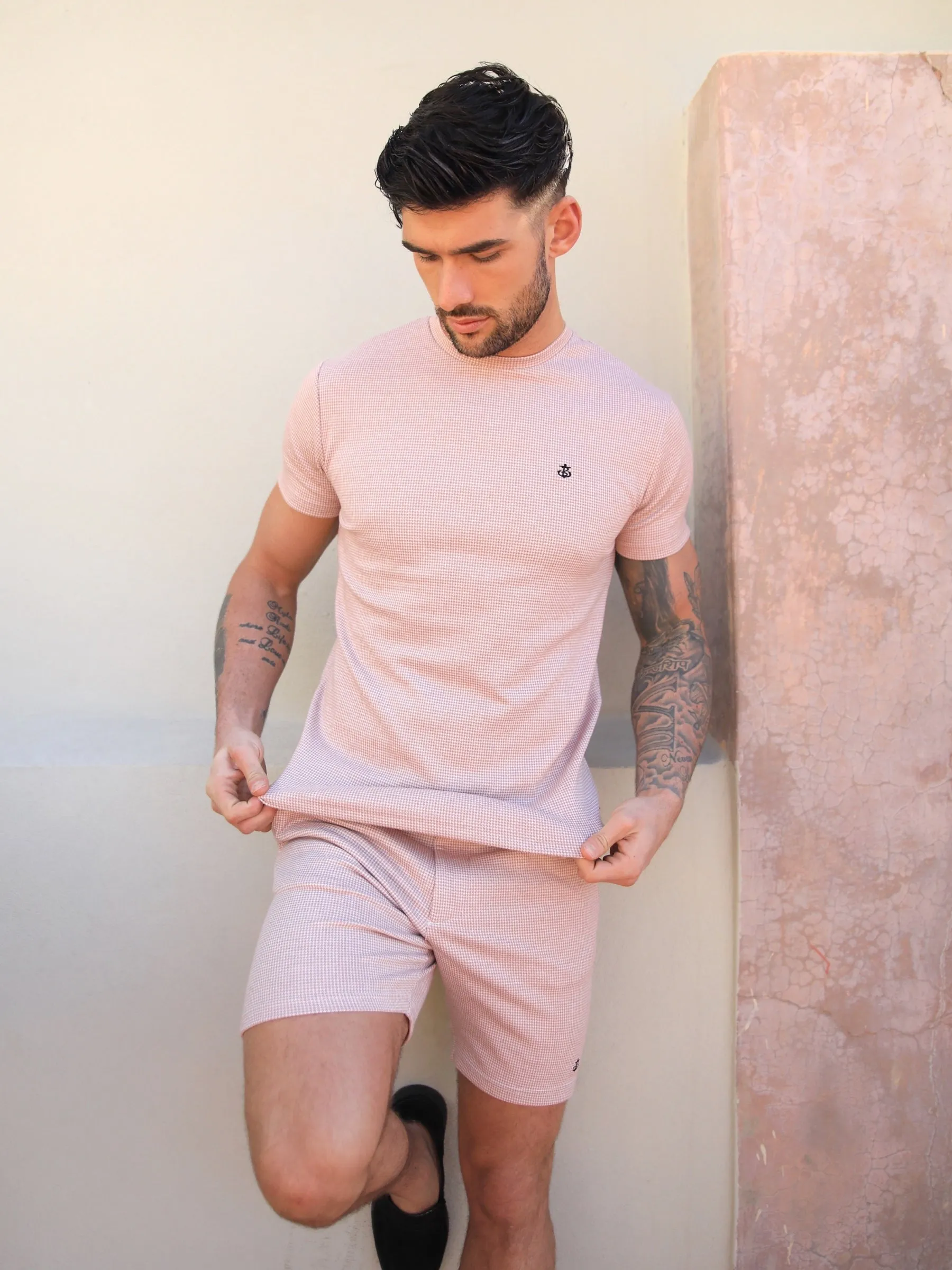 Midar Check T-Shirt - Pink