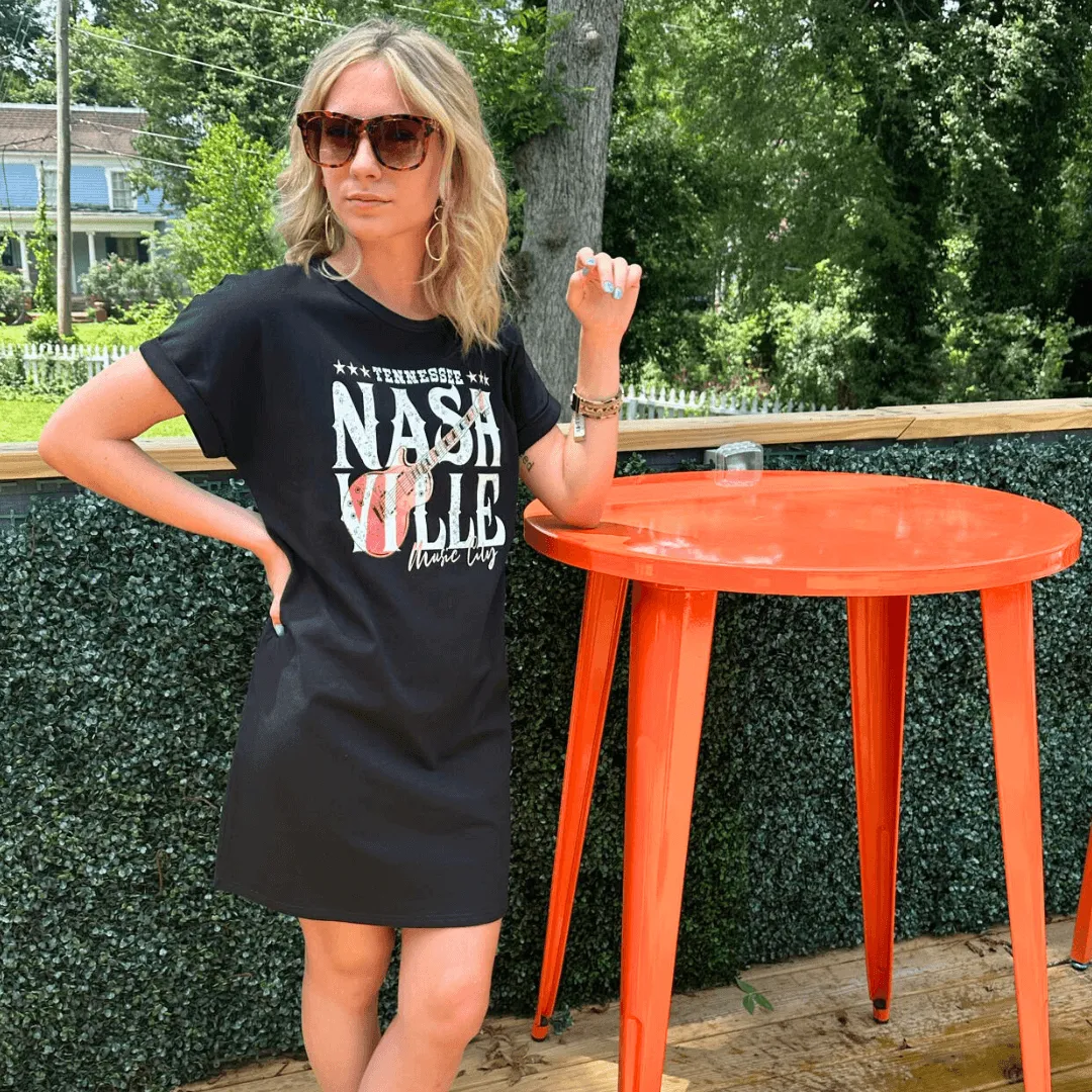 Nashville Music City T-Shirt Dress