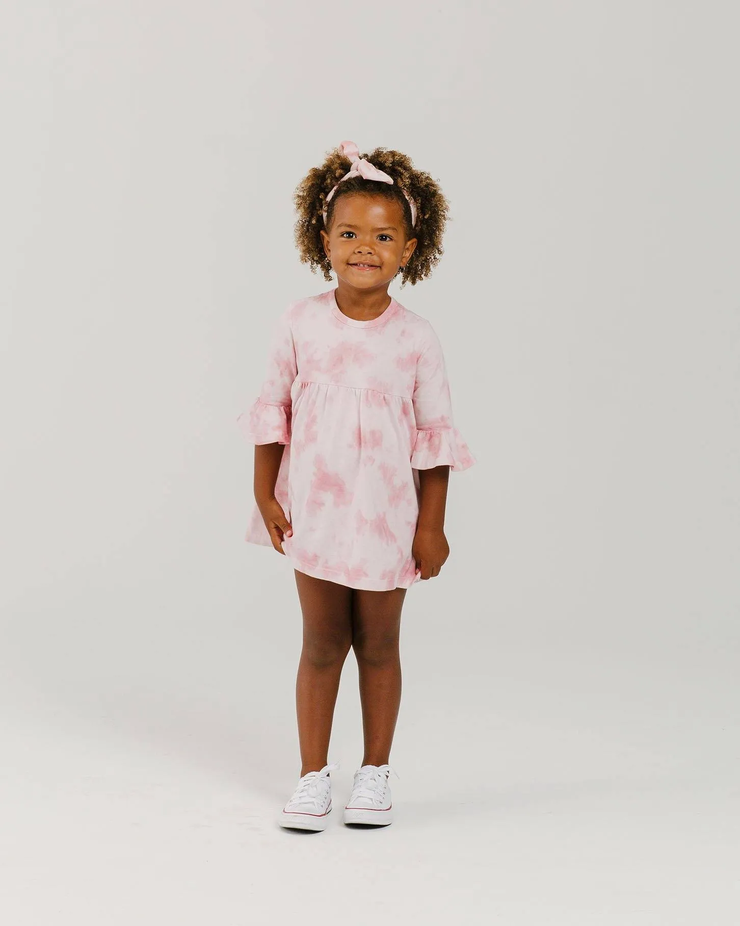 Organic Ruffle Dress | Pink Sand