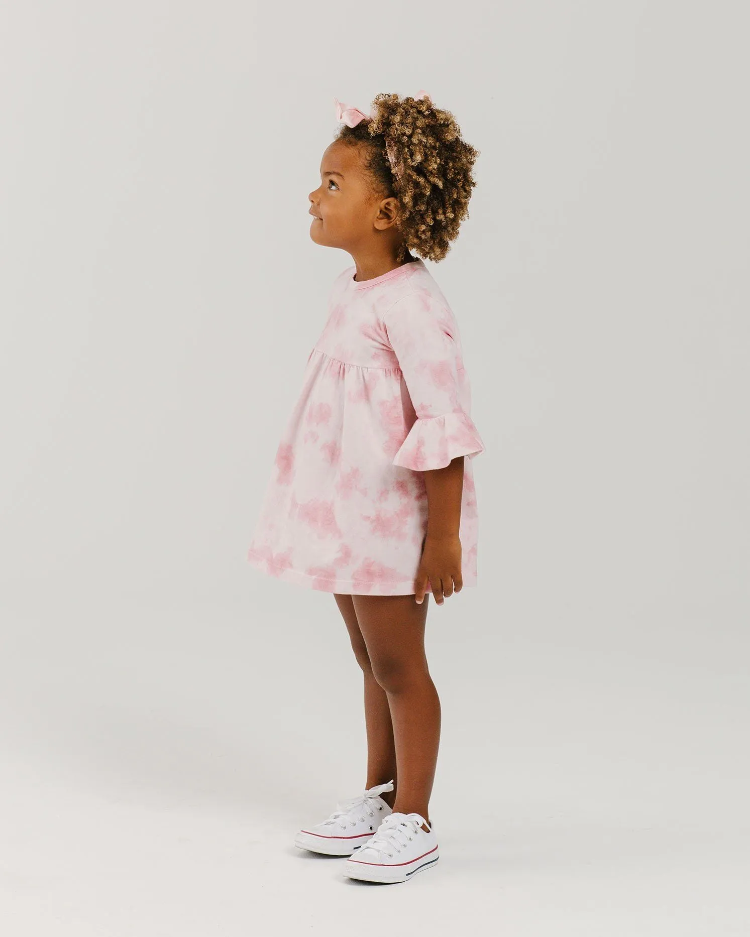 Organic Ruffle Dress | Pink Sand