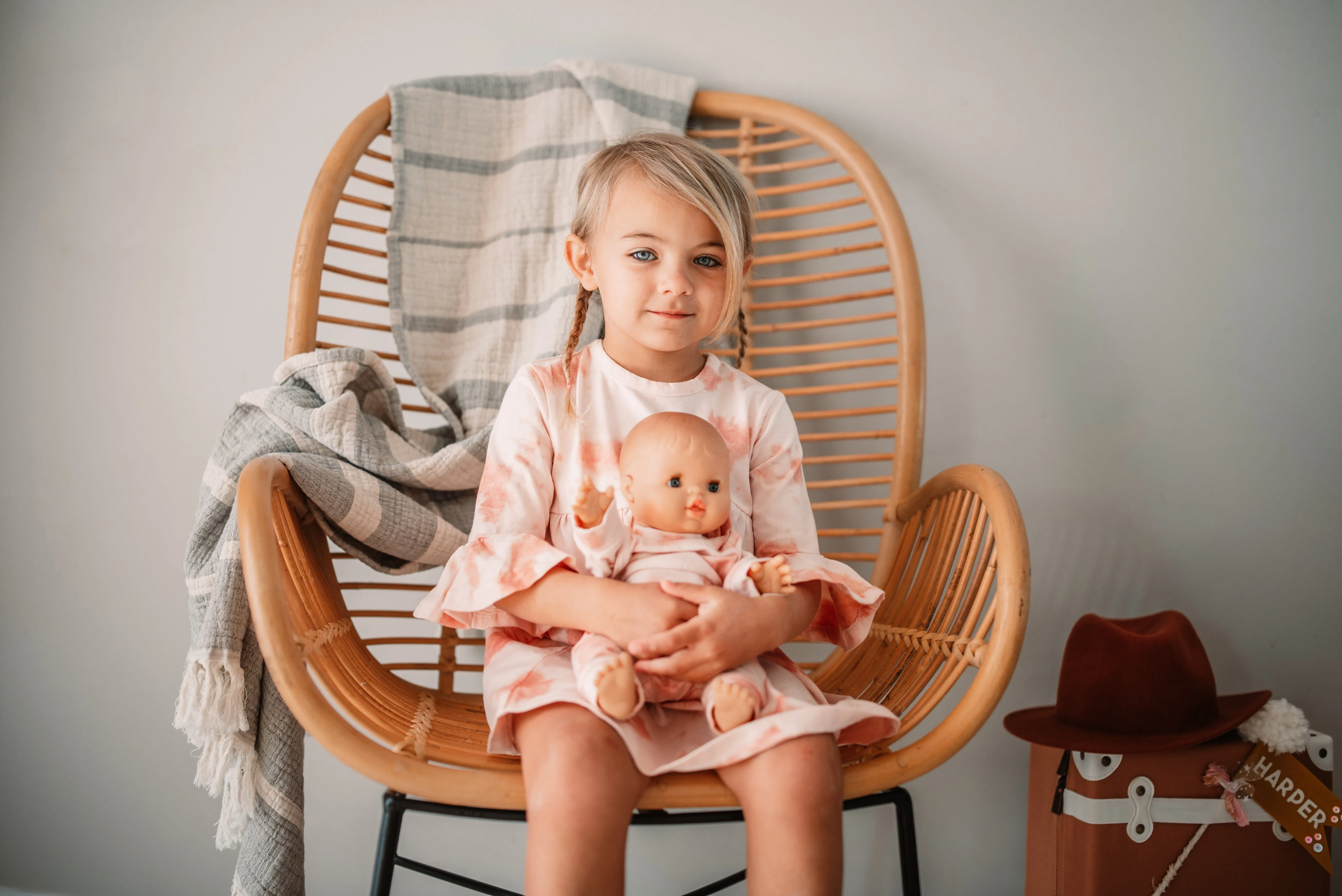 Organic Ruffle Dress | Pink Sand