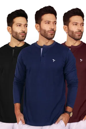 Pack of 3 Henley T-shirts - S22 - MT0224R