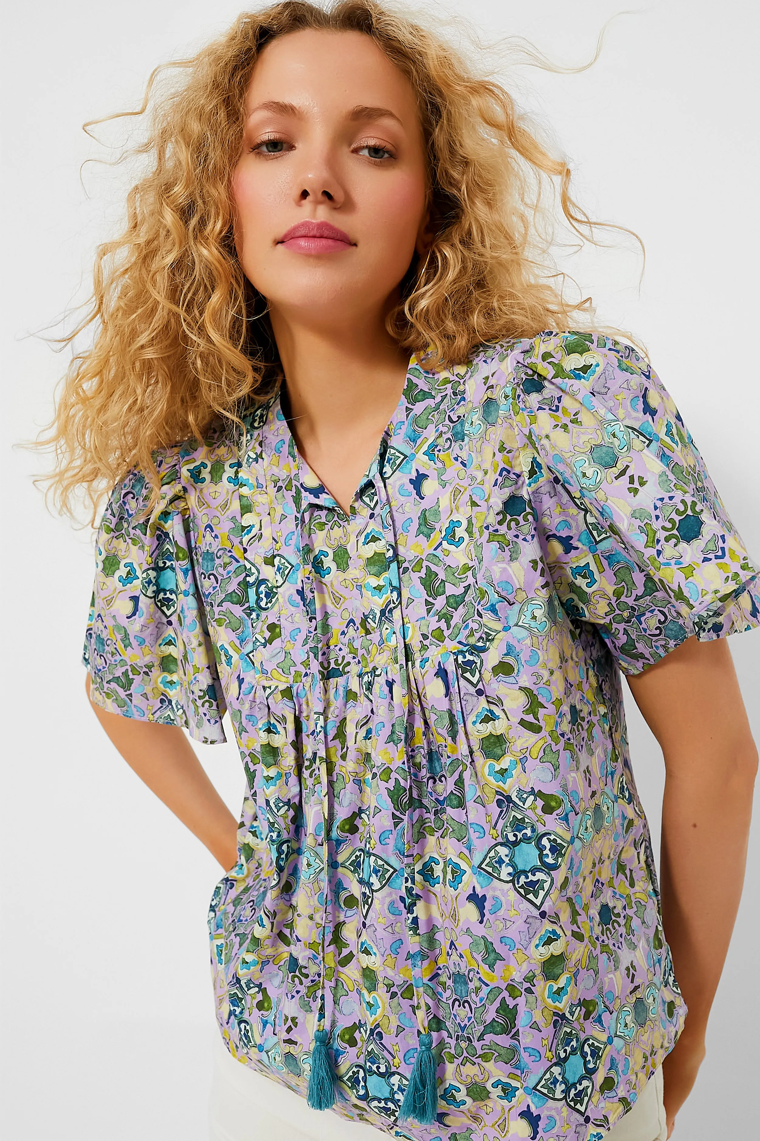 Purple Geo Floral Elise Blouse