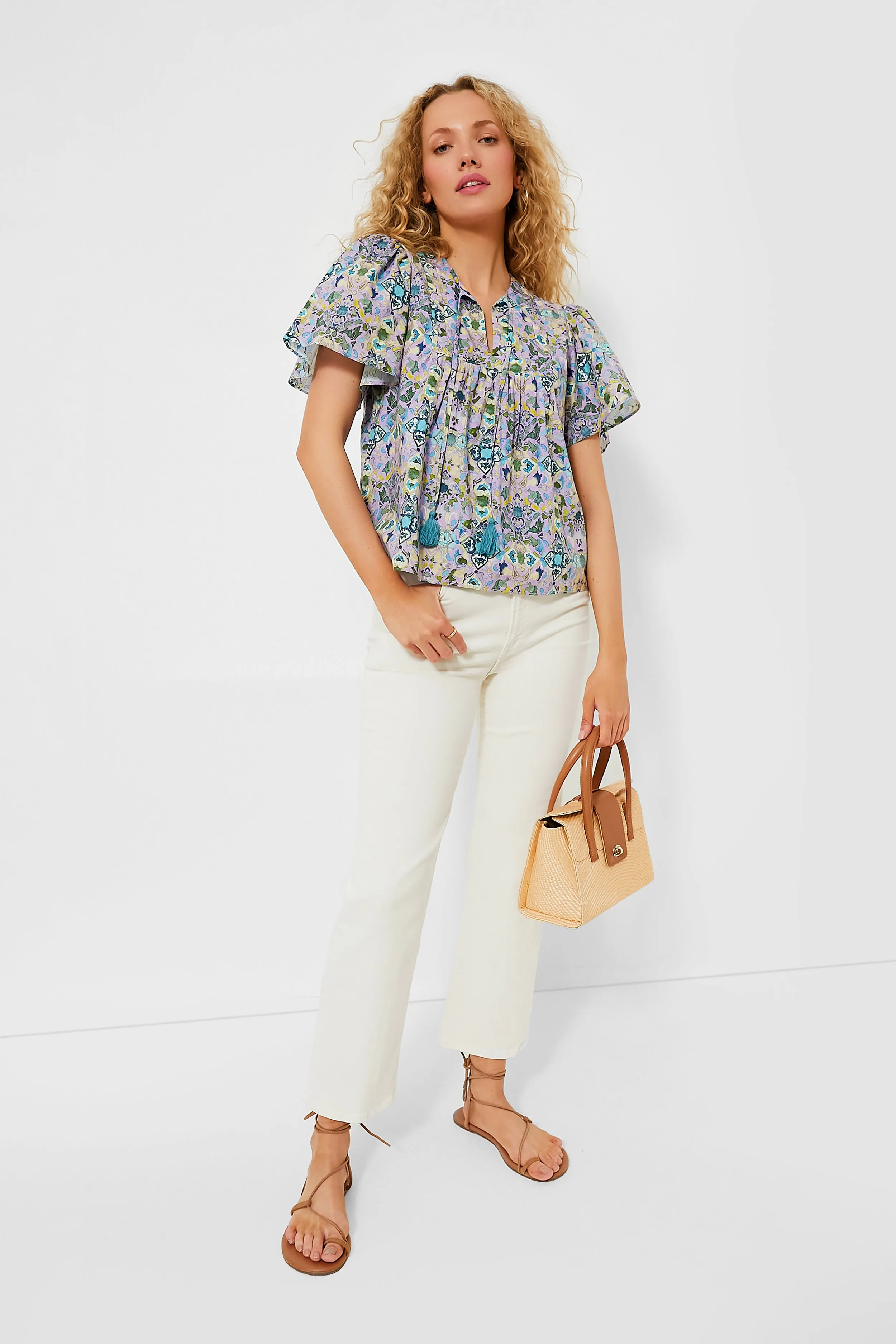 Purple Geo Floral Elise Blouse