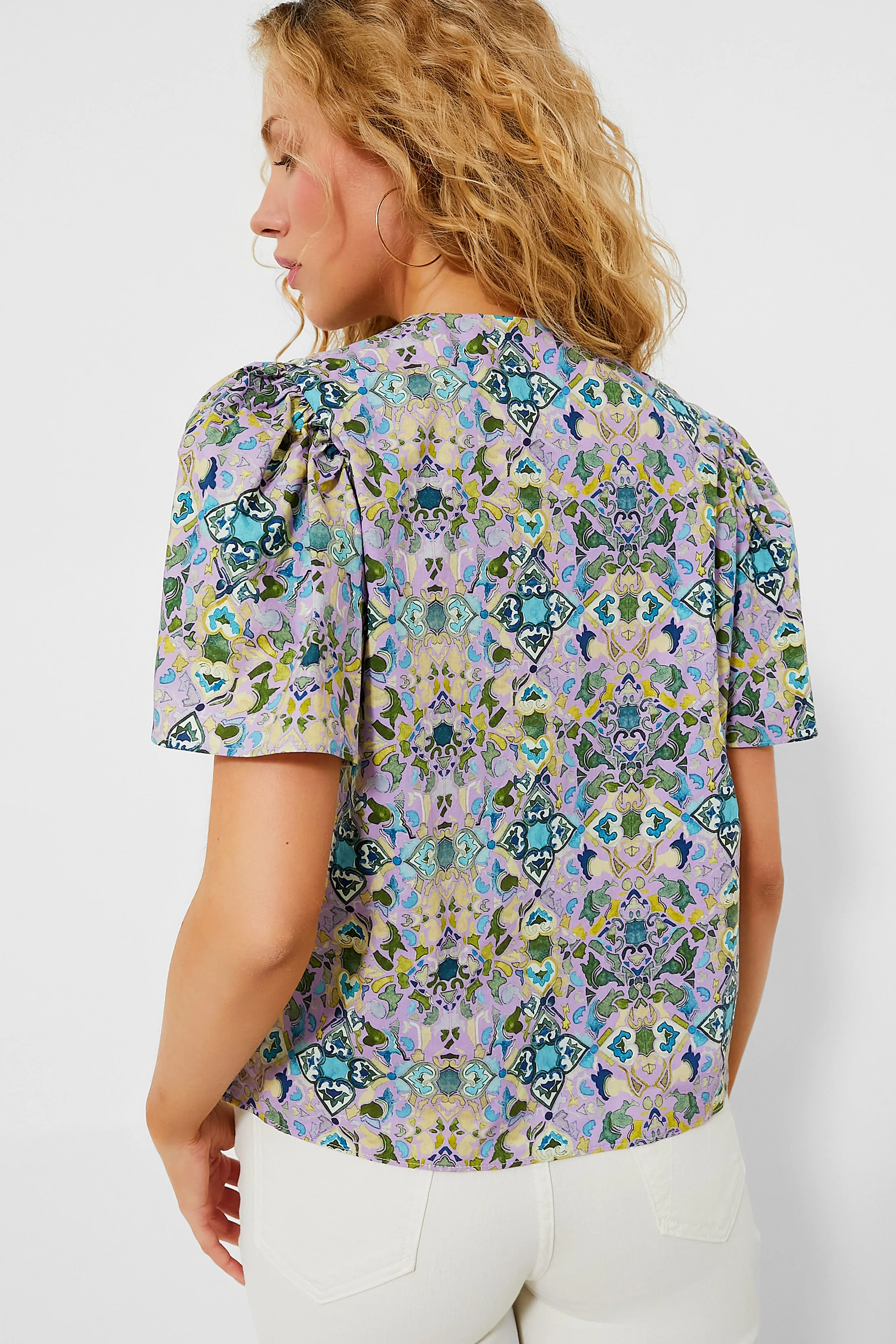 Purple Geo Floral Elise Blouse