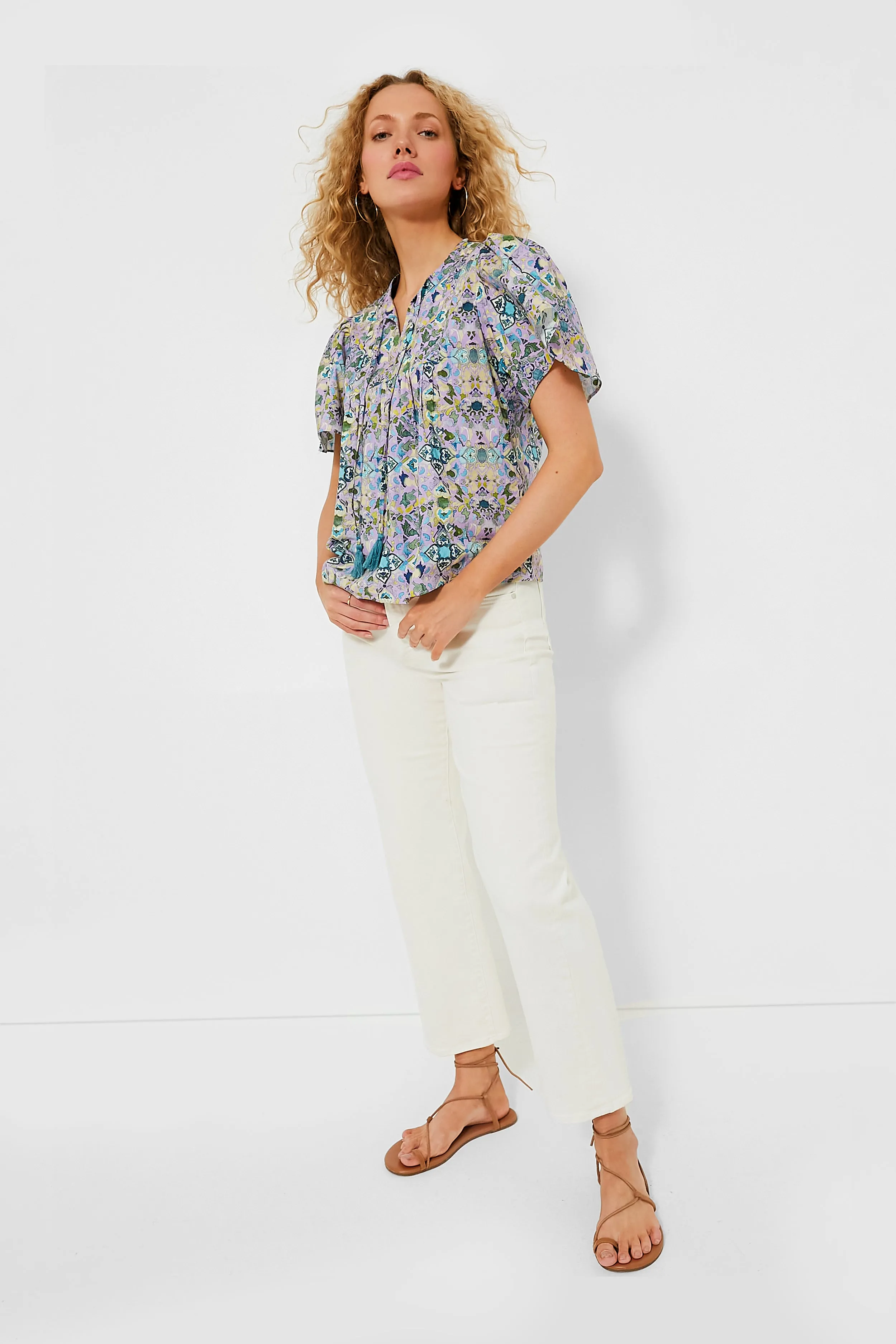 Purple Geo Floral Elise Blouse