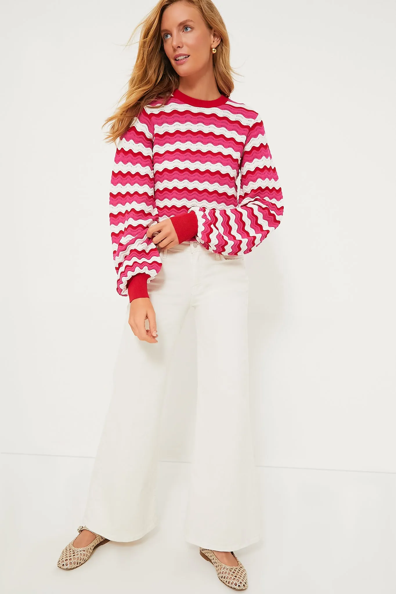 Ruby Wavy Stripe Callie Crewneck