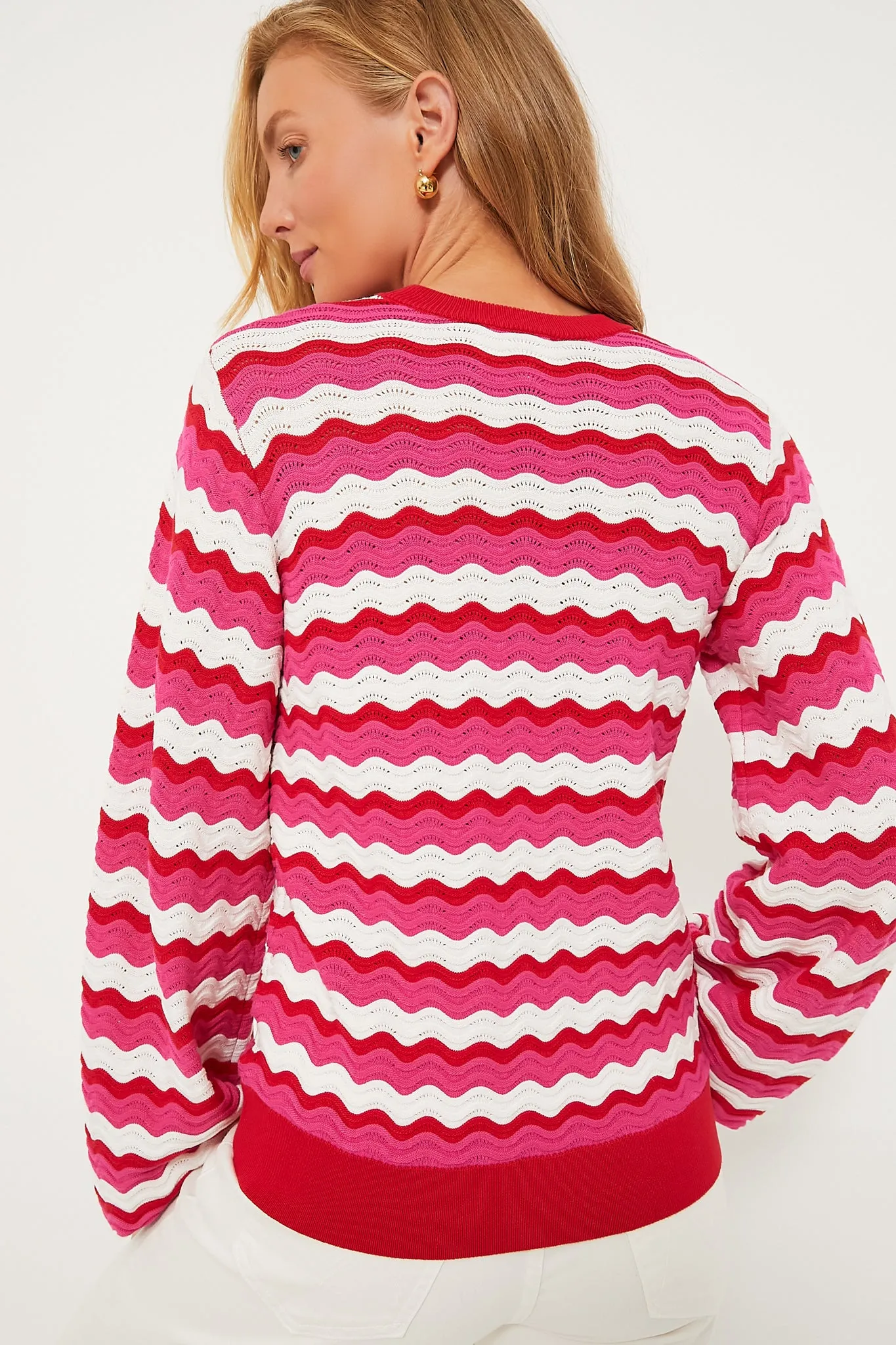 Ruby Wavy Stripe Callie Crewneck