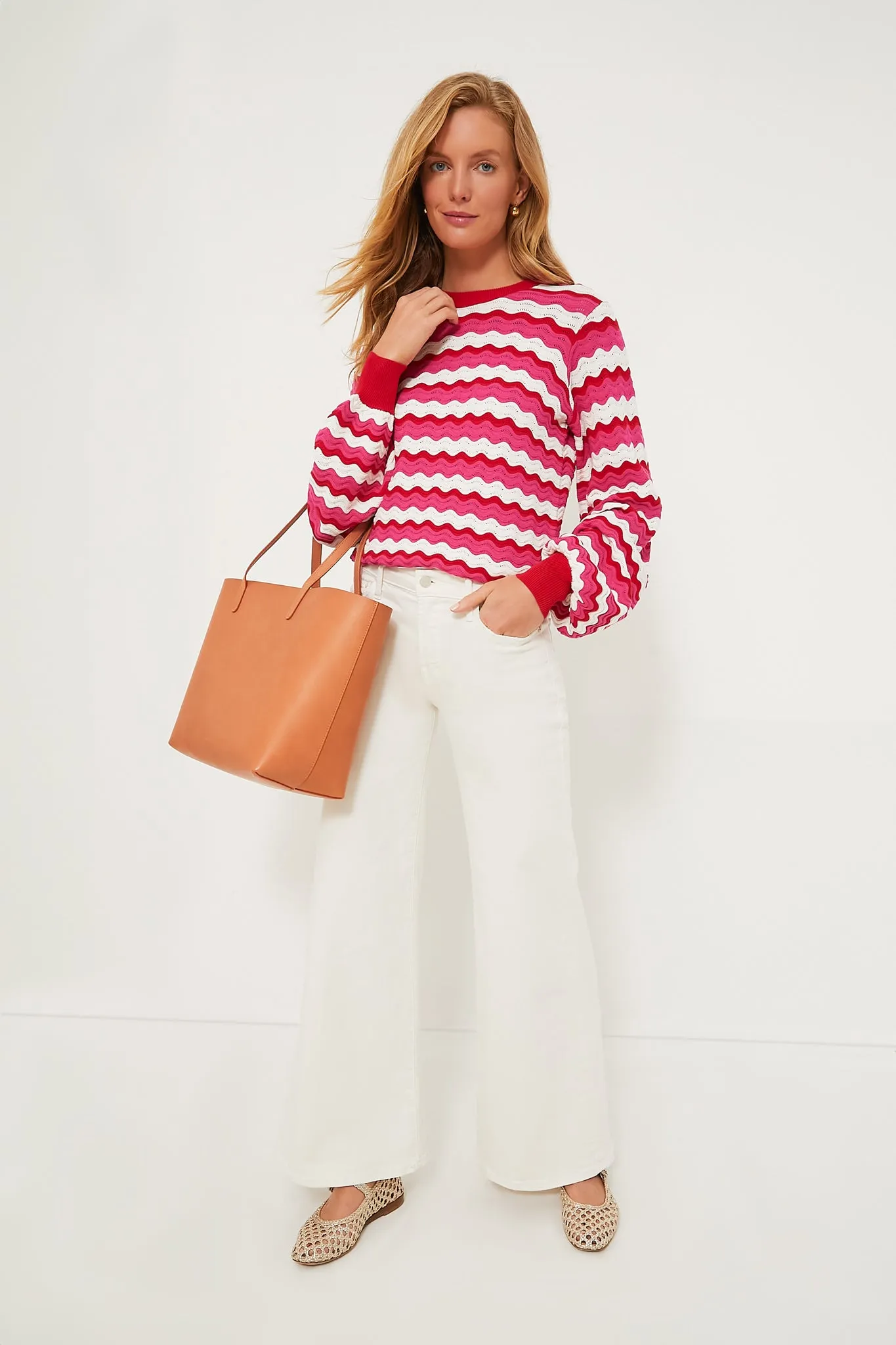 Ruby Wavy Stripe Callie Crewneck