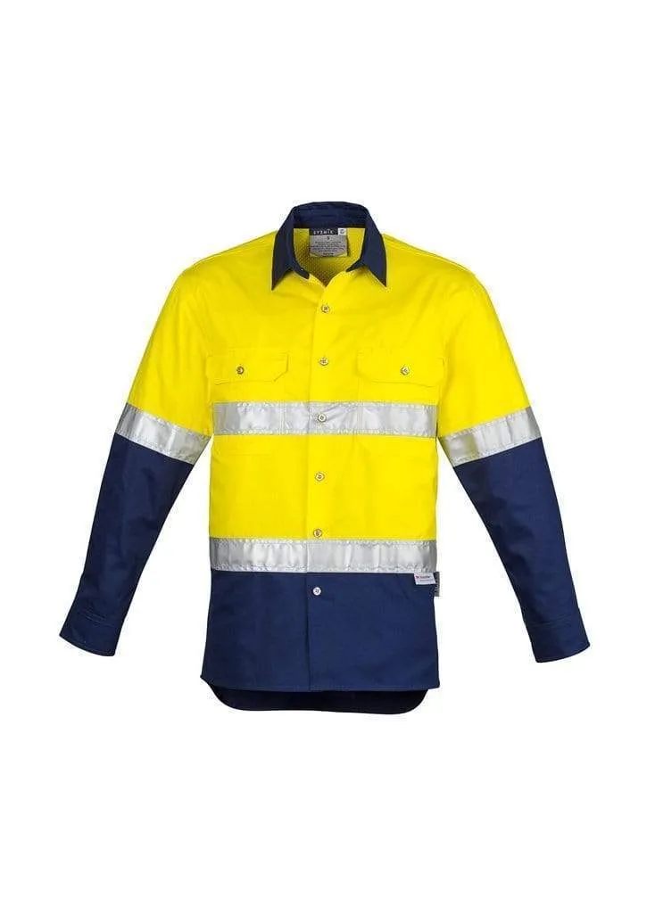 SYZMIK Men’s Hi-Vis Spliced Hoop Taped Industrial Shirt ZW123