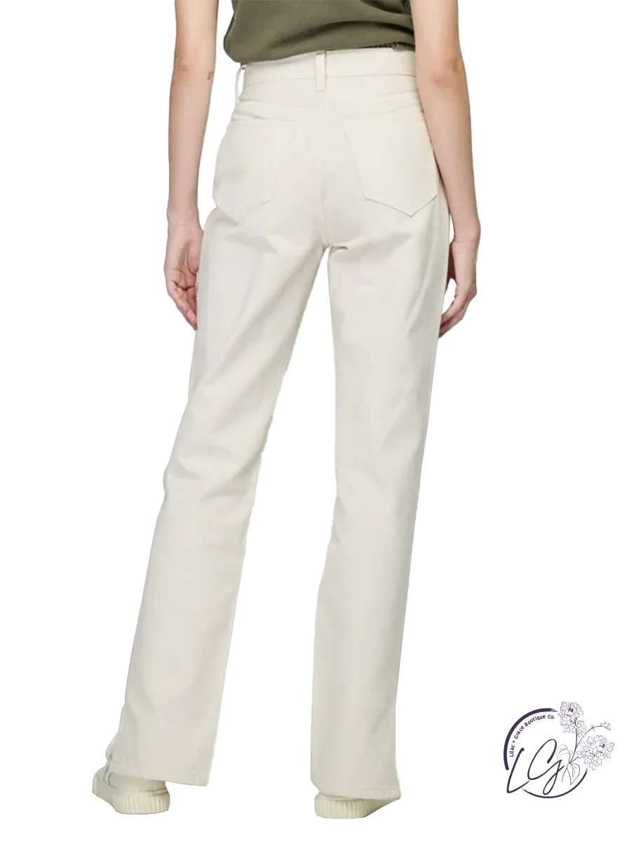 Thea High-Rise Straight W/ Side Slit Jean by Cello