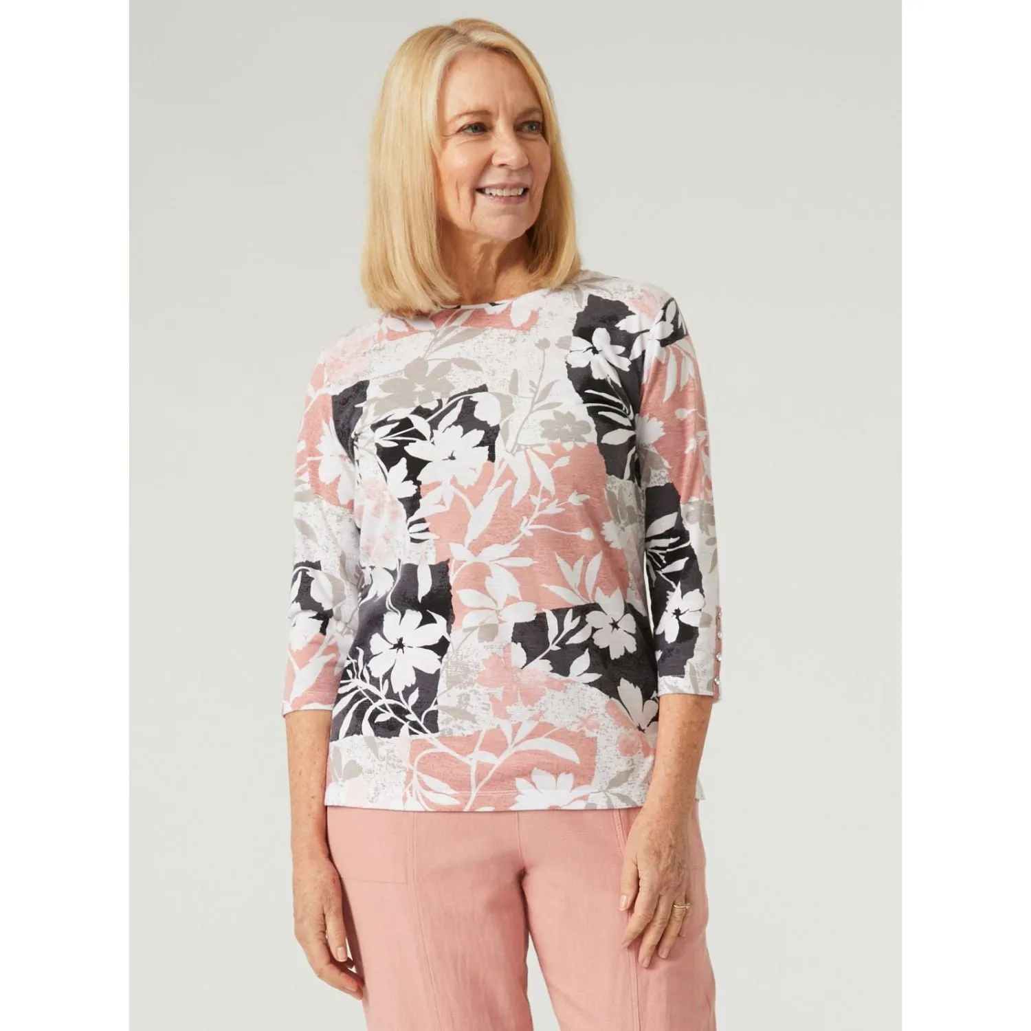 TIGI 18/20 Patchwork Floral All Over Print Top