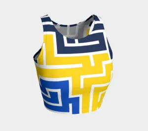 Ukrainian Puzzle Athletic Crop Top